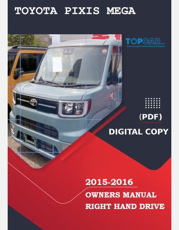 toyota pixis mega 2015-2016 owners manual in english